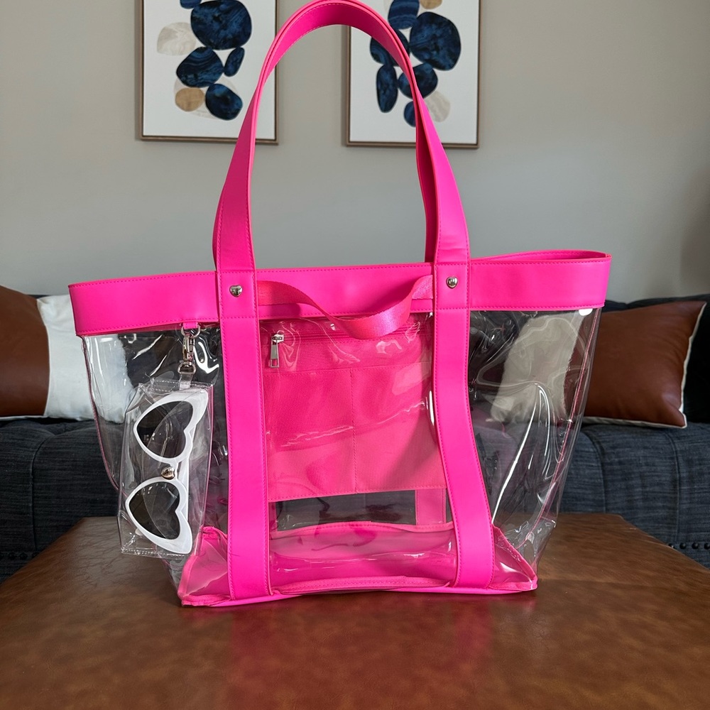 NWOT Barbiecore Hot Pink&Clear Tote Bag